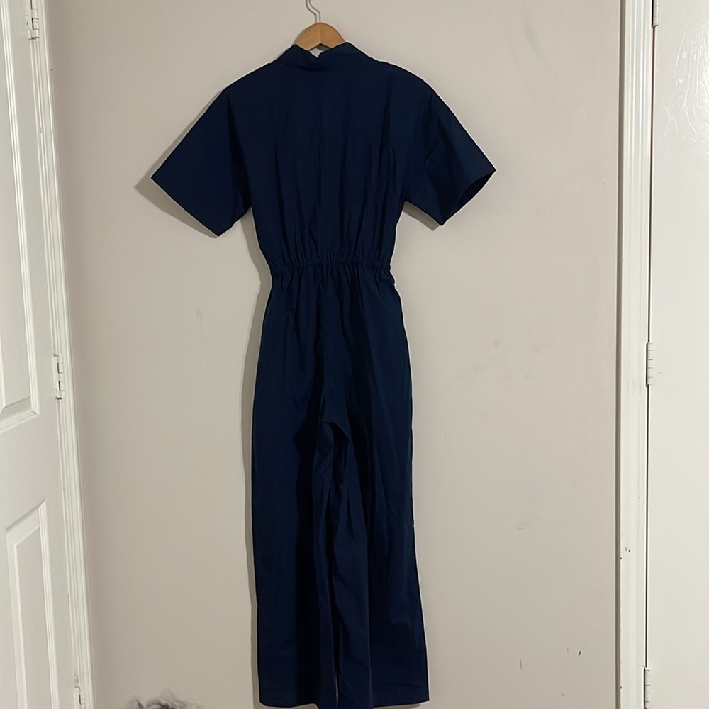 Women’s Navy Short-Sleeve Jumpsuit
